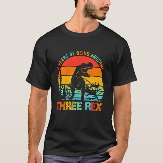 Kinder 3-jarige jongen drie 3e verjaardag derde da t-shirt (Voorkant)