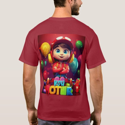 KINDER 3D ONTWERP VOOR SCHATTIGEE JONGEN T.SHIRT T-SHIRT (Achterkant)