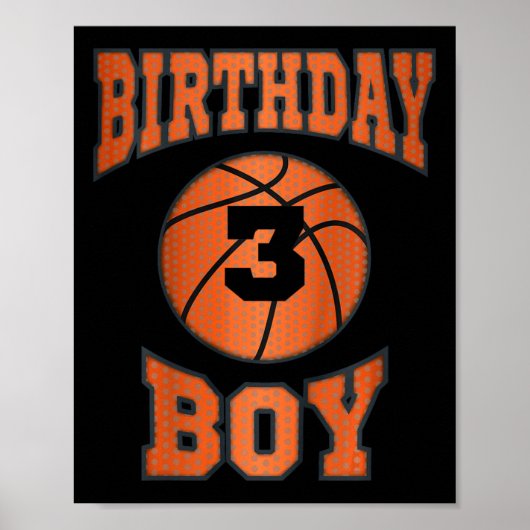 Kinder 3e 3e 3 3 jaar Happy Birthday Boy Bys Poster (Voorkant)
