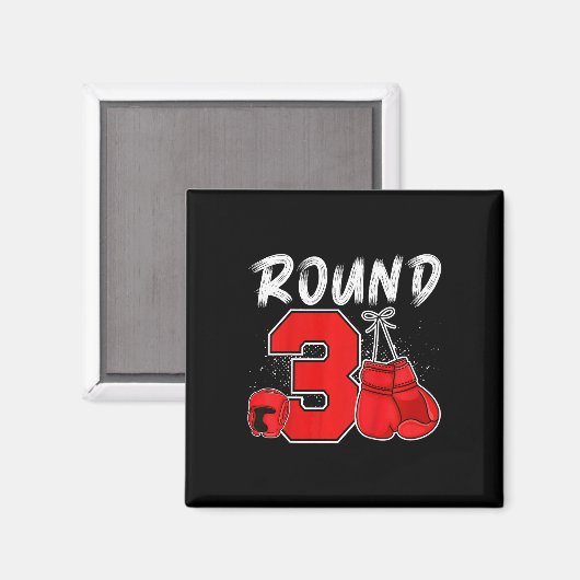 Kinder 3e Boksen Verjaardagsfeest Drie jaar oude B Magneet (Voorkant / Achterkant)