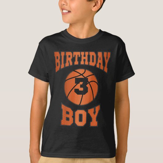 Kinder 3e derde 3 drie jaar Happy Birthday Boy Bas T-shirt (Voorkant)