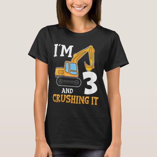 Kinder 3e geboorte 3e geboorte Digger Boy construc T-shirt (Voorkant)