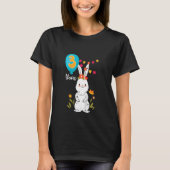 Kinder 3e verjaardag 3 jaar Bunny Rabbit Flowe T-shirt (Voorkant)