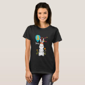 Kinder 3e verjaardag 3 jaar Bunny Rabbit Flowe T-shirt (Voorkant volledig)
