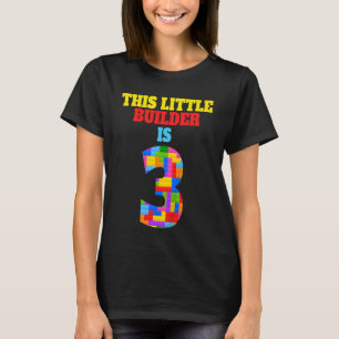 Kinder 3e verjaardag 3 jaar oude bouwer Jongen Gir T-shirt