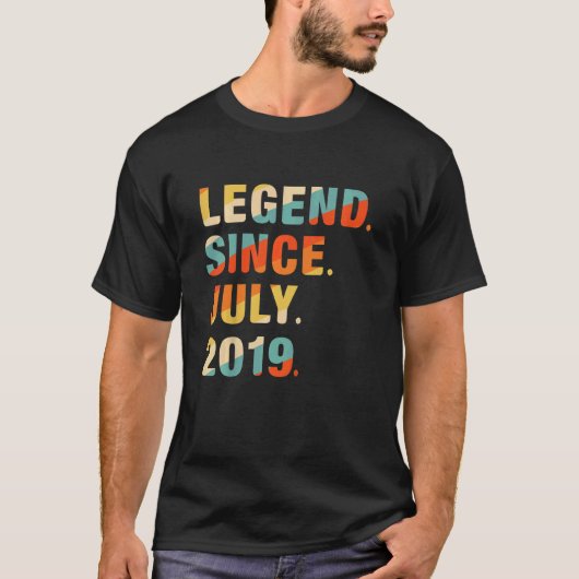 Kinder 3e Verjaardag 3 jaar oude legende sinds jul T-shirt (Voorkant)