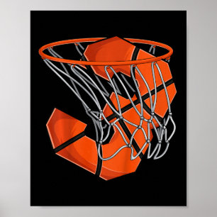 Kinder 3e Verjaardag Basketbal Kinder Poster