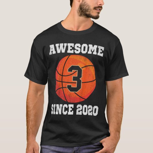 Kinder 3e Verjaardag Basketbal Lover 3 Jaar Oud Vi T-shirt (Voorkant)