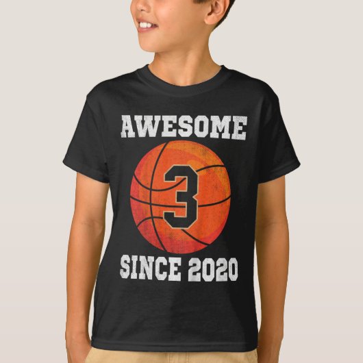 Kinder 3e Verjaardag Basketbal Lover 3 Jaar Oud Vi T-shirt (Voorkant)