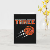 Kinder 3e Verjaardag Basketbal Party Jersey 3 jaar Kaart (Gele Bloem)