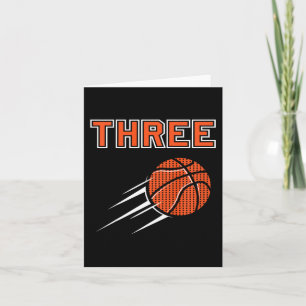 Kinder 3e Verjaardag Basketbal Party Jersey 3 jaar Kaart
