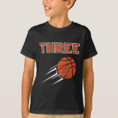 Kinder 3e Verjaardag Basketbal Party Jersey 3 jaar T-shirt (Voorkant)
