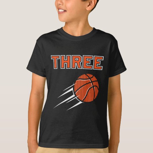 Kinder 3e Verjaardag Basketbal Party Jersey 3 jaar T-shirt (Voorkant)