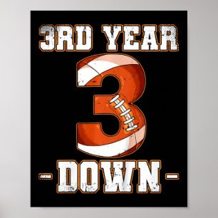 Kinder 3e Verjaardag Football 3e Jaar Down Footbal Poster
