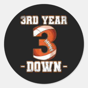 Kinder 3e Verjaardag Football 3e Jaar Down Footbal Ronde Sticker