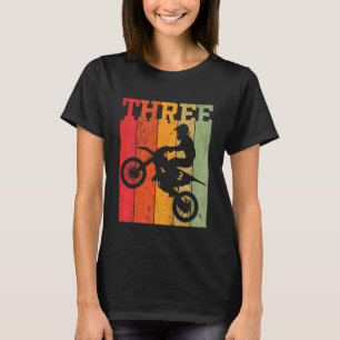 Kinder 3e Verjaardag Jongen 3 Drie Dirt Bike Motor T-shirt