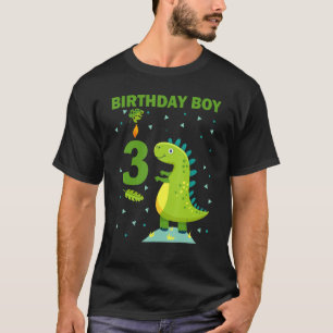 Kinder 3e verjaardag Jongen 3 jaar oud kind Dinosa T-shirt