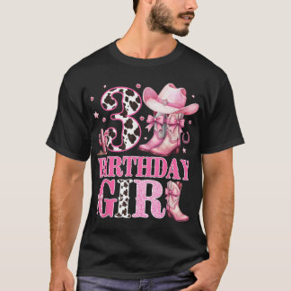 Kinder 3e Verjaardag Meisje Rodeo Westerne Cowgirl T-shirt