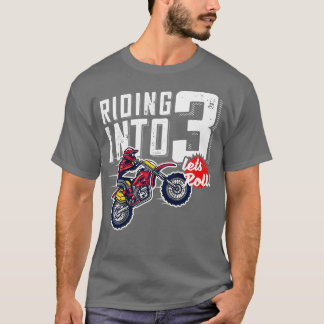 Kinder 3e verjaardag motorcross-Dirt Bike Birthday T-shirt