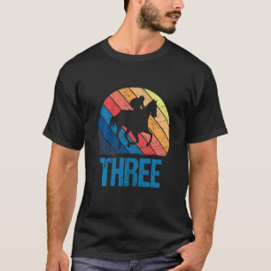 Kinder 3e verjaardag Paardenrennen 3 jaar oud meis T-shirt