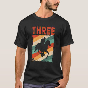 Kinder 3e verjaardag Paardenrennen 3 jaar oud meis T-shirt