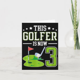 Kinder 3e Verjaardag Party Golf Boy Drie jaar oud Kaart