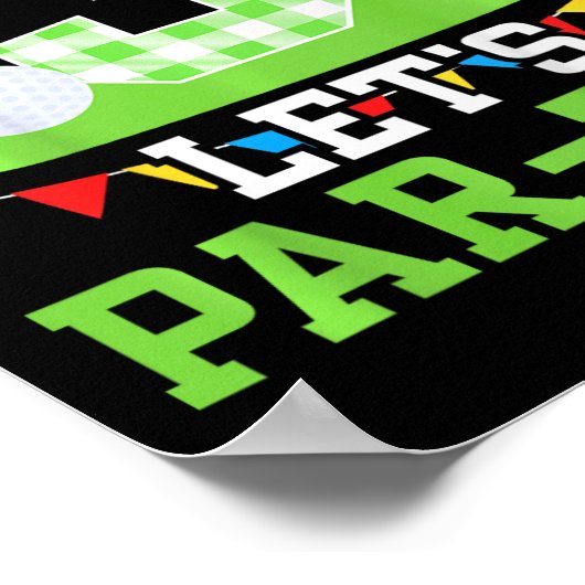 Kinder 3e Verjaardag Party Golf Boy Drie jaar oud Poster (Hoek)
