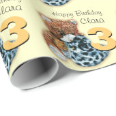 Kinder 3e verjaardag teddybeer patroon wrap cadeaupapier (Rol Hoek)