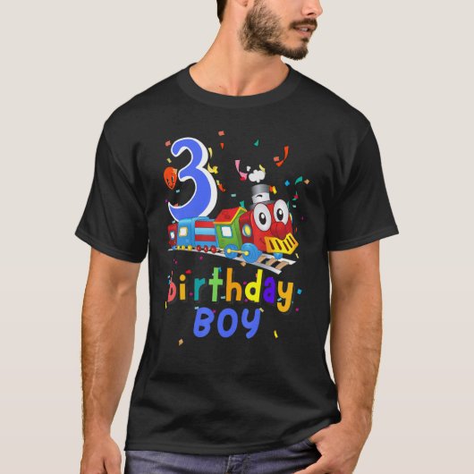 Kinder 3e Verjaardag Trein Jongens Meisjes 3 Jaar  T-shirt (Voorkant)