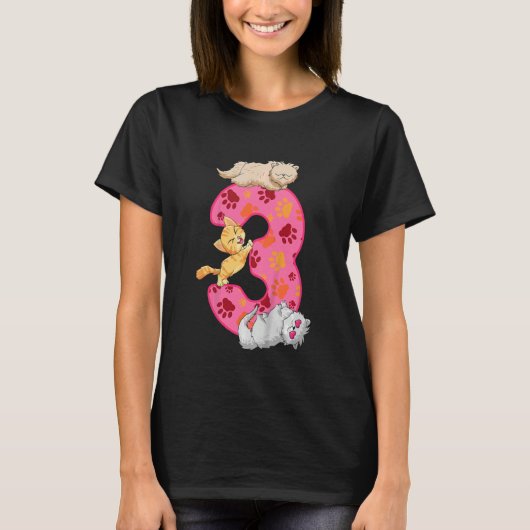 Kinder 3e verjaardag van de ballonvaarding Kittens T-shirt (Voorkant)