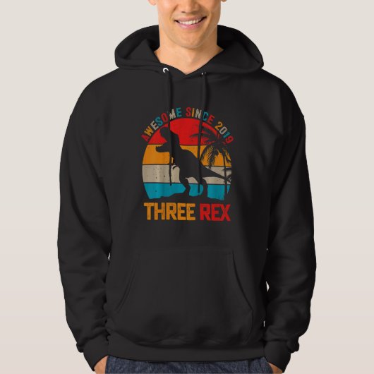 Kinder 3e verjaardag van Dinosaur Rex Hoodie (Voorkant)