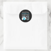 Kinder 3e Verjaardagsfeest Bowling Boy 3 jaar oude Ronde Sticker (Tas)