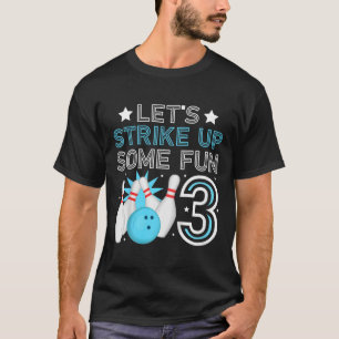 Kinder 3e Verjaardagsfeest Bowling Boy 3 jaar oude T-shirt