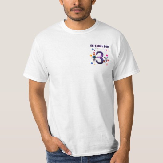 Kinder 3e verjaardagsjongen t-shirt (Voorkant)