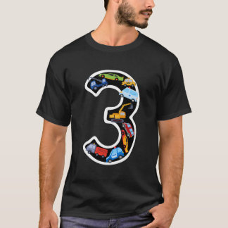 Kinder 3e Verjaardagsjongens Auto's 3 jaar Geboort T-shirt