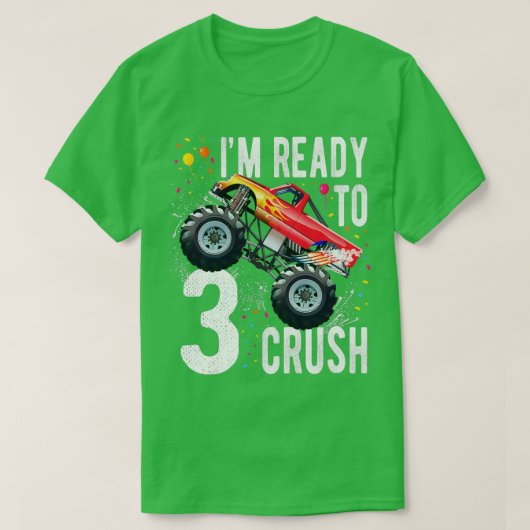 Kinder 3rd Birthday Boy Shirt 3 jaar oud Monster T (Design voorkant)