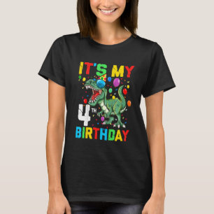 Kinder 4 jaar dinosaurus Het is mijn vierde verjaa T-shirt