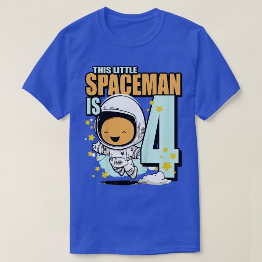 Kinder 4 jaar oud kind Astronaut 4e geboorte T-shirt (Design voorkant)