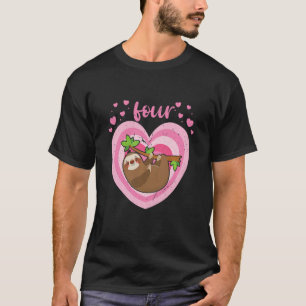 Kinder 4 Jaar Oud Leuke Sloth Verjaardags Meisje 4 T-shirt