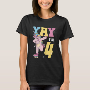 Kinder 4 Jaar Oud Meisjes Eenhoorn Dabbing Yay Ik  T-shirt