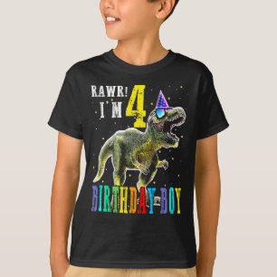 Kinder 4 jaar oud Shirt 4e verjaardag Jongen T Rex