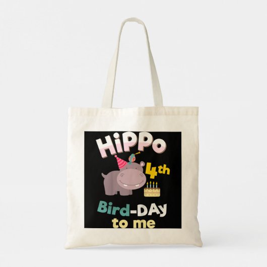 Kinder 4 jaar oud Shirt hippo Tote Bag (Achterkant)