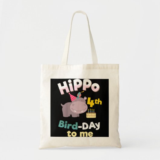 Kinder 4 jaar oud Shirt hippo Tote Bag (Voorkant)