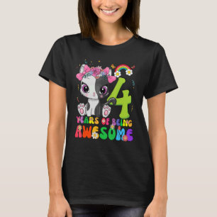 Kinder 4 jaar oud Tiener 4e verjaardag meisje Gewe T-shirt