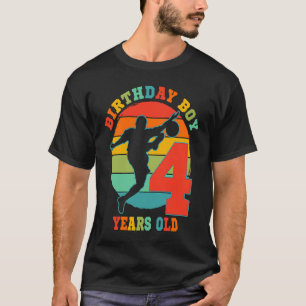 Kinder 4 Jaar Oud Voetbal Verjaardagsfeest Thema 4 T-shirt