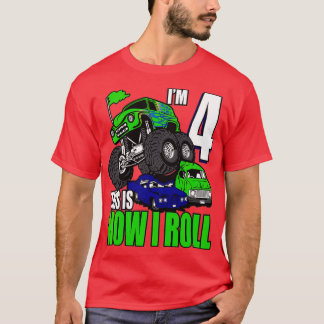 Kinder 4 jaar oude 4-jarige marthday Monster Truck T-shirt