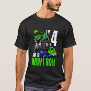 Kinder 4 jaar oude 4-jarige marthday Monster Truck T-shirt