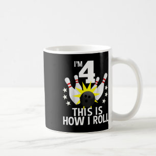 Kinder 4 jaar oude bowling verjaardagsfeest Shirt Koffiemok