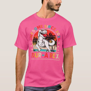 Kinder 4 jaar oude dinosaurus 4e verjaardag T Rex T-shirt