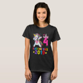 Kinder 4 jaar oude geschenken Unicorn Dabbing 4th T-shirt (Voorkant volledig)